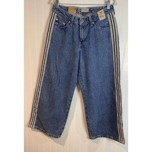 Levis Silvertab Low Baggy Crop Jeans 29x27 Relaxed Fit Wide Leg Blue Denim